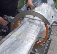 Powered Kädessä pidettävä Orbital Wrapper | Kannettava Stretch Film Kone for Pipes, Lumber & Long Products HROW-450 - Teipin käärintäkone