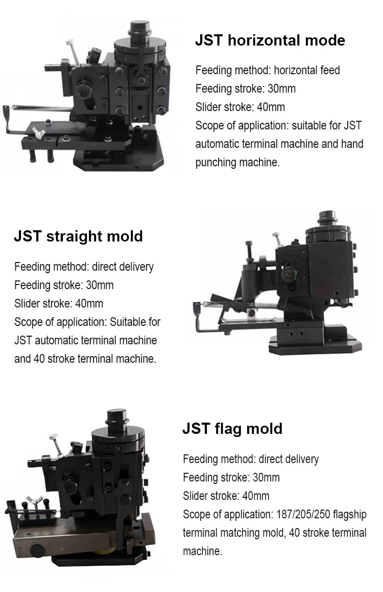 JST-vaakasuora muotti, JST-suoramuotti, Terminal Crimping Machine for European Home, Terminal Crimping Machine for European Applicator, Jst Terminal Crimping Machine