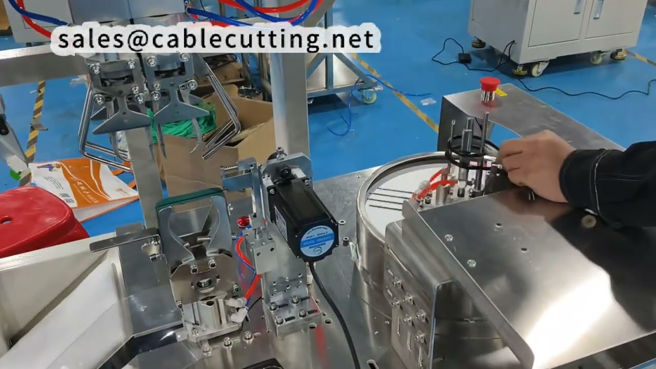 Automatic Cable Tying Machine Handles Cables with Components on Ends